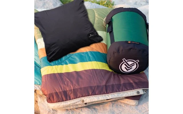 Voited Recycled Ripstop Reisedecke Camp Vibes / Tree Green