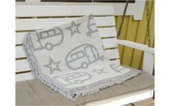 Pufz Decke Wohnwagen Weiß/grau